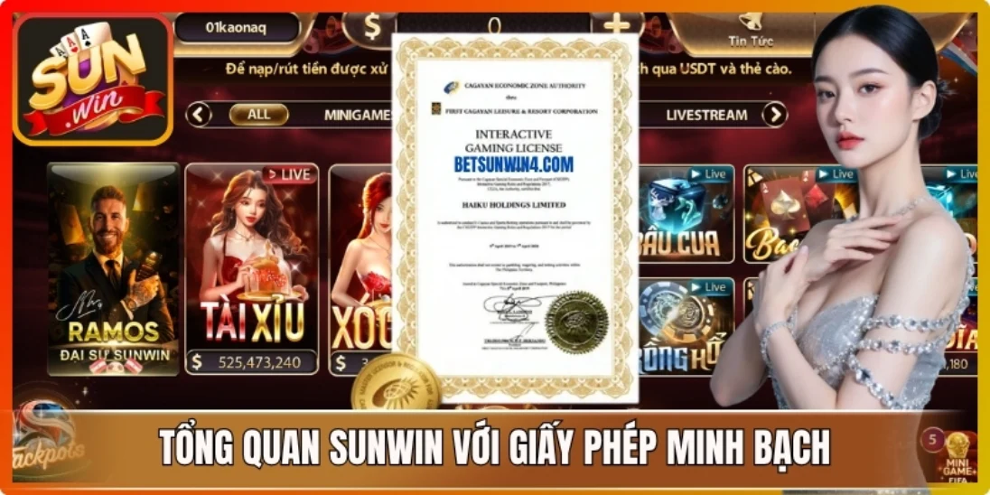 Tổng quan Sunwin – Đế chế game đổi thưởng với giấy phép minh bạch